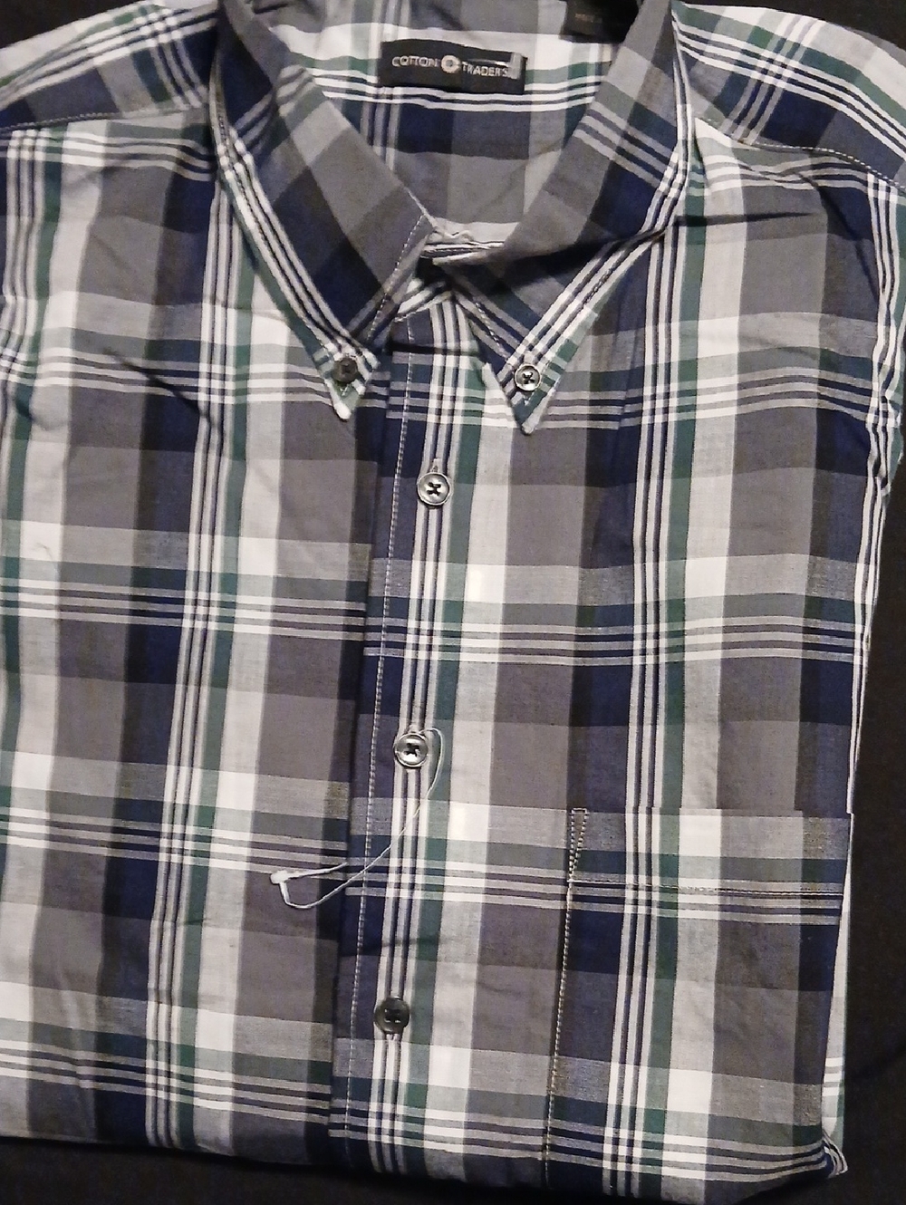 Men’s Black And Gray Plaid Button Down Shirt Short Sleeve New Without Tags - Picture 5 of 5
